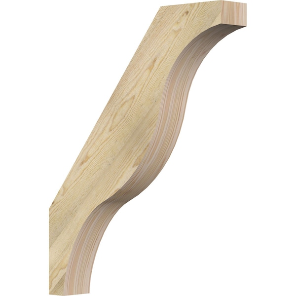 Ekena Millwork 4"W x 24"D x 30"H Funston Rough Sawn Knee Brace, Douglas Fir BRC04X24X30FST00RDF - main